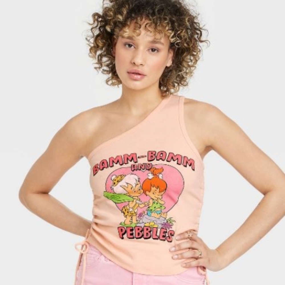  The Flintstones Women's The Flintstones Pebbles and Bamm Bamm One Shoulder XL
